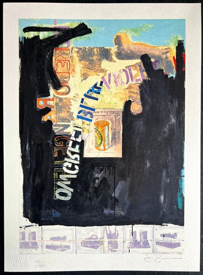 180 Jasper Johns Lithograph Op Numbered: 180 Jasper Johns Lithograph Op Numbered A rare opportunity to own a piece of art history, this 1984 lithograph by Jasper Johns is one of only 180 specimens printed by Atlantis Verlag in Freiburg. The