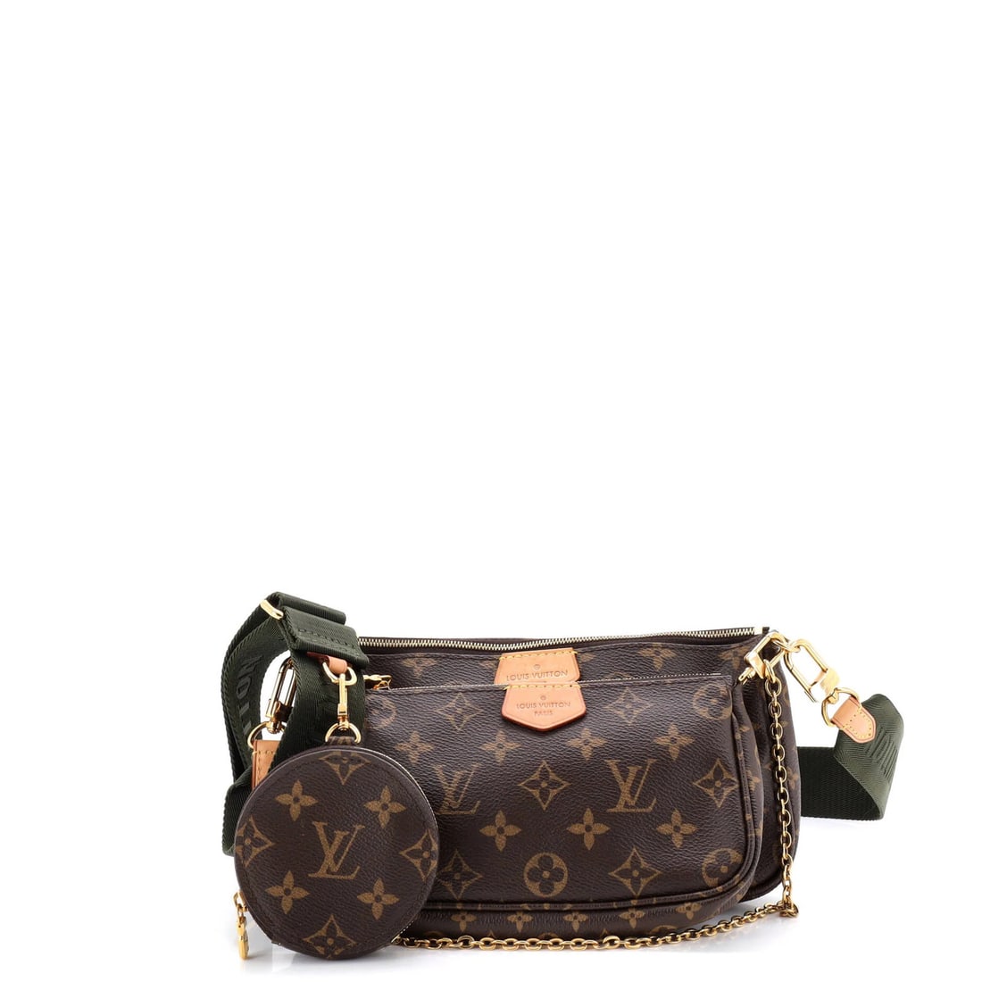 Canvas Louis Vuitton Multi Pochette Accessoires Monogram: Canvas Louis Vuitton Multi Pochette Accessoires Monogram A rare and stylish find, this Louis Vuitton Multi Pochette Accessoires Monogram canvas bag boasts the iconic monogram pattern in rich brown hue