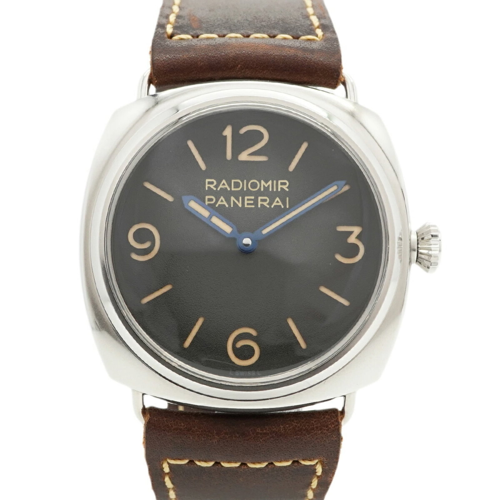 Wristwatch Officine Panerai: Wristwatch Officine Panerai A sleek and sophisticated timepiece, the Officine Panerai wristwatch boasts a 45.5mm gray case, leather band, and classic design that exudes elegance and sophistication. Wi