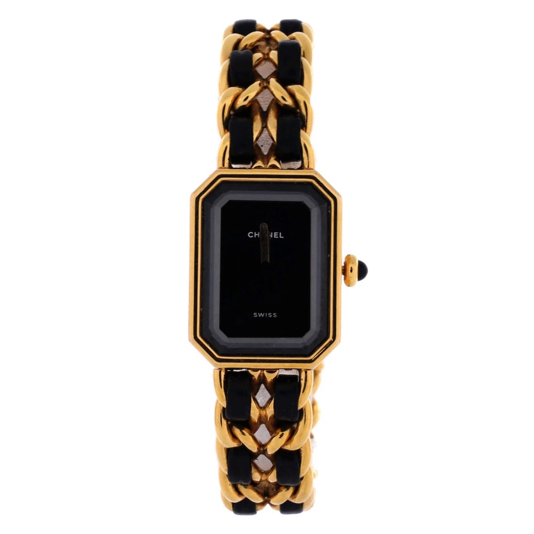 Chanel Premiere Rock Quartz Watch in Plated Metal & Leather: Chanel Premiere Rock Quartz Watch in Plated Metal & Leather Experience the timeless elegance of Chanel with the Premiere Rock Quartz Watch, boasting a striking plated metal and leather design that add