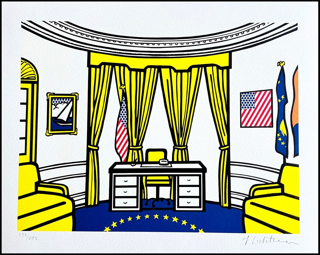 Limited Roy Lichtenstein Lithograph Op Numbered: Limited Roy Lichtenstein Lithograph Op Numbered Experience the iconic style of Roy Lichtenstein with this limited edition lithograph, printed in 1986 and numbered among only 275 hand-signed copies. Th