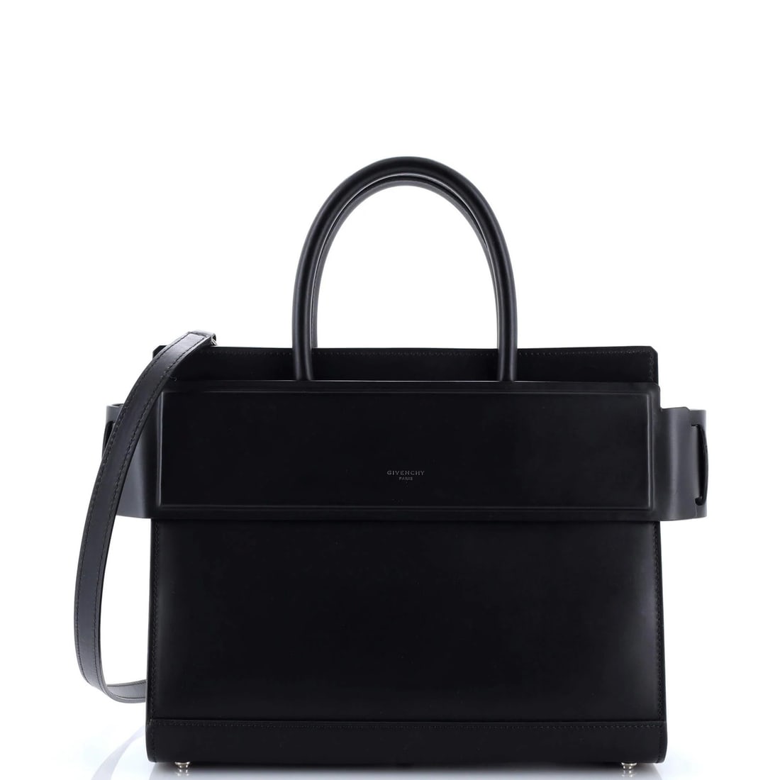 Givenchy Small Leather Satchel Horizon: Givenchy Small Leather Satchel Horizon The Givenchy Small Leather Satchel Horizon is a timeless and sophisticated accessory that exudes luxury with its sleek black leather exterior and elegant silver