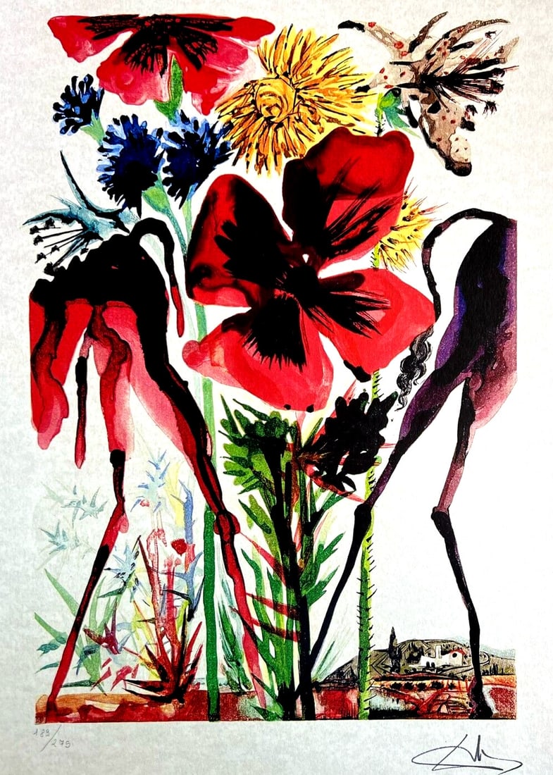 Rare Salvador Dal Lithograph From An Drawing Op: Rare Salvador Dal Lithograph From An Drawing Op Own a rare piece of art history with this exceptional Salvador Dal lithograph, printed in 1986 and numbered one of only 275 hand-signed specimens by the