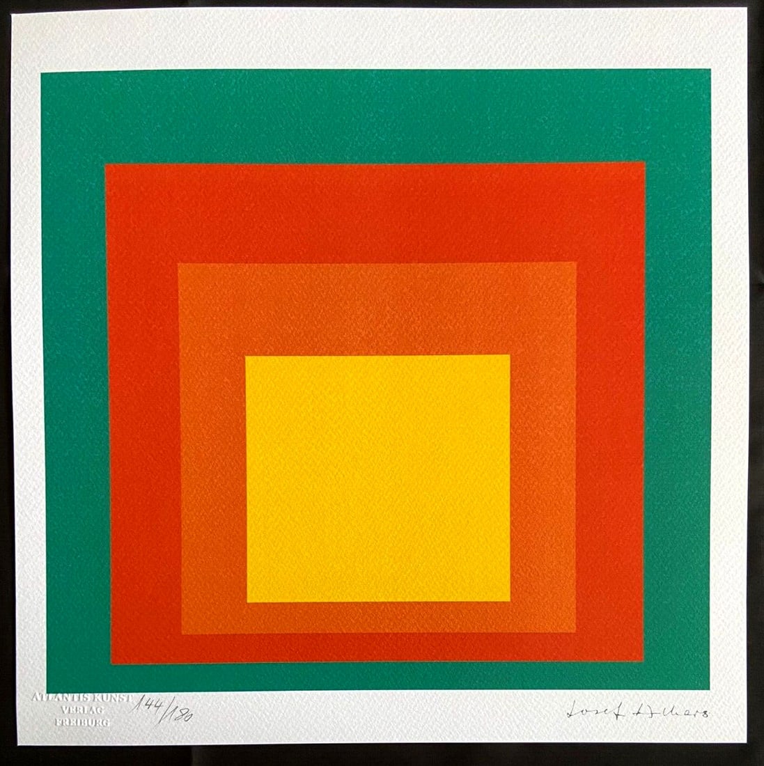 Collection Josef Albers Lithograph Op Numbered: Collection Josef Albers Lithograph Op Numbered A rare opportunity to own a piece of modern art history, this limited edition lithograph by Josef Albers is a stunning tribute to the square. Printed in