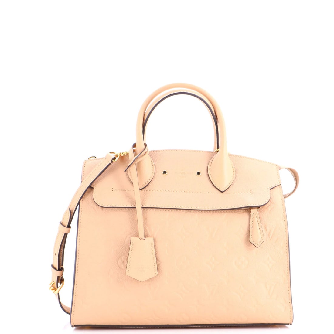 Louis Vuitton Pont Neuf Handbag - Monogram Empreinte Leather MM: Louis Vuitton Pont Neuf Handbag - Monogram Empreinte Leather MM The Louis Vuitton Pont Neuf Handbag is a timeless classic, boasting the iconic Monogram Empreinte leather and neutral exterior color tha