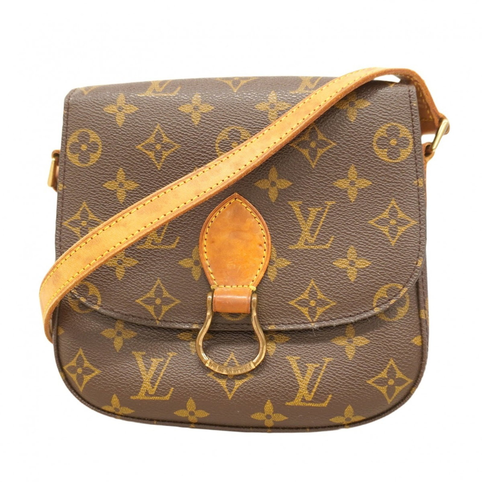 Bag Louis Vuitton Shoulder: Bag Louis Vuitton Shoulder A pre-owned Louis Vuitton shoulder bag in rich brown leather, boasting the iconic monogram pattern and timeless design that defines the brand's signature style. With its com
