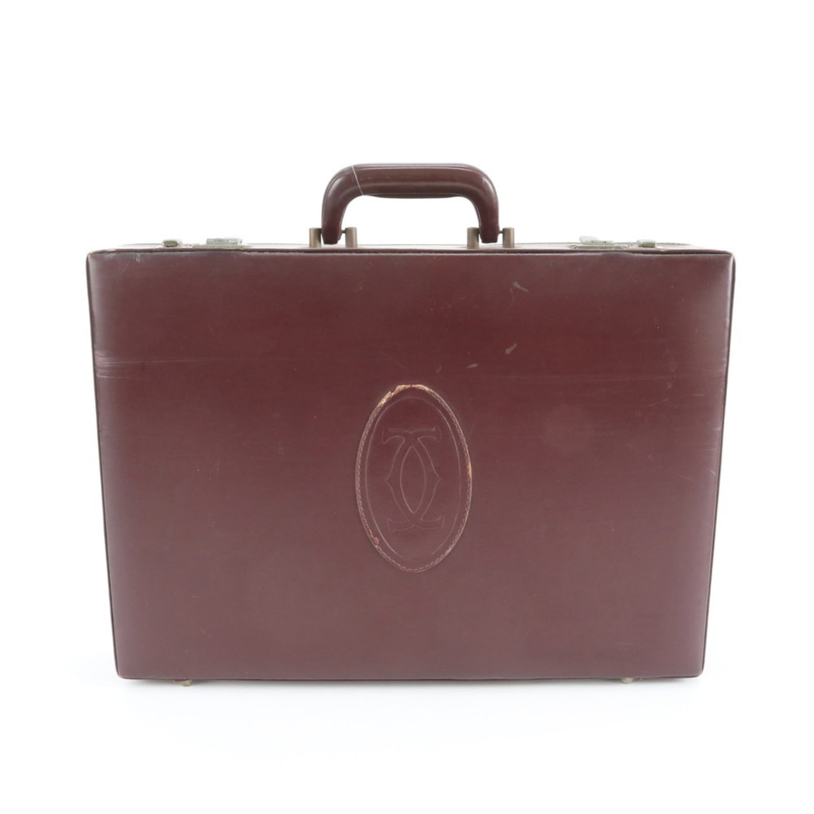 Leather Cartier Attach Case: Leather Cartier Attach Case A pre-owned Cartier Attach Case in rich Bordeaux leather, offering a stylish and practical way to carry your essentials. With its classic design and durable construction,
