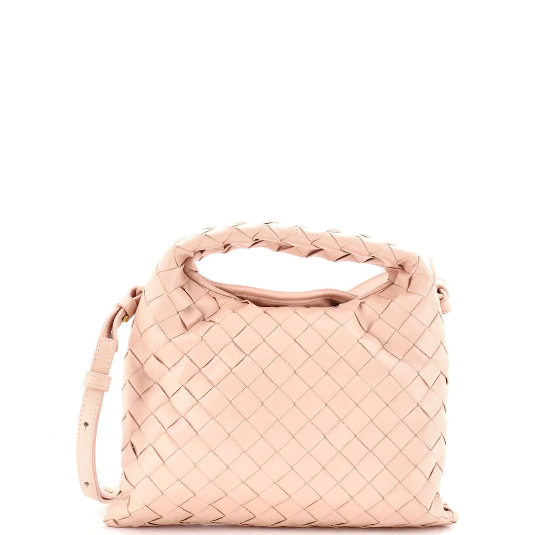 Bottega Veneta Mini Intrecciato Nappa Hop Top Handle Bag: Bottega Veneta Mini Intrecciato Nappa Hop Top Handle Bag Experience the timeless elegance of Bottega Veneta's Mini Intrecciato Nappa Hop Top Handle Bag, boasting the iconic interwoven leather pattern