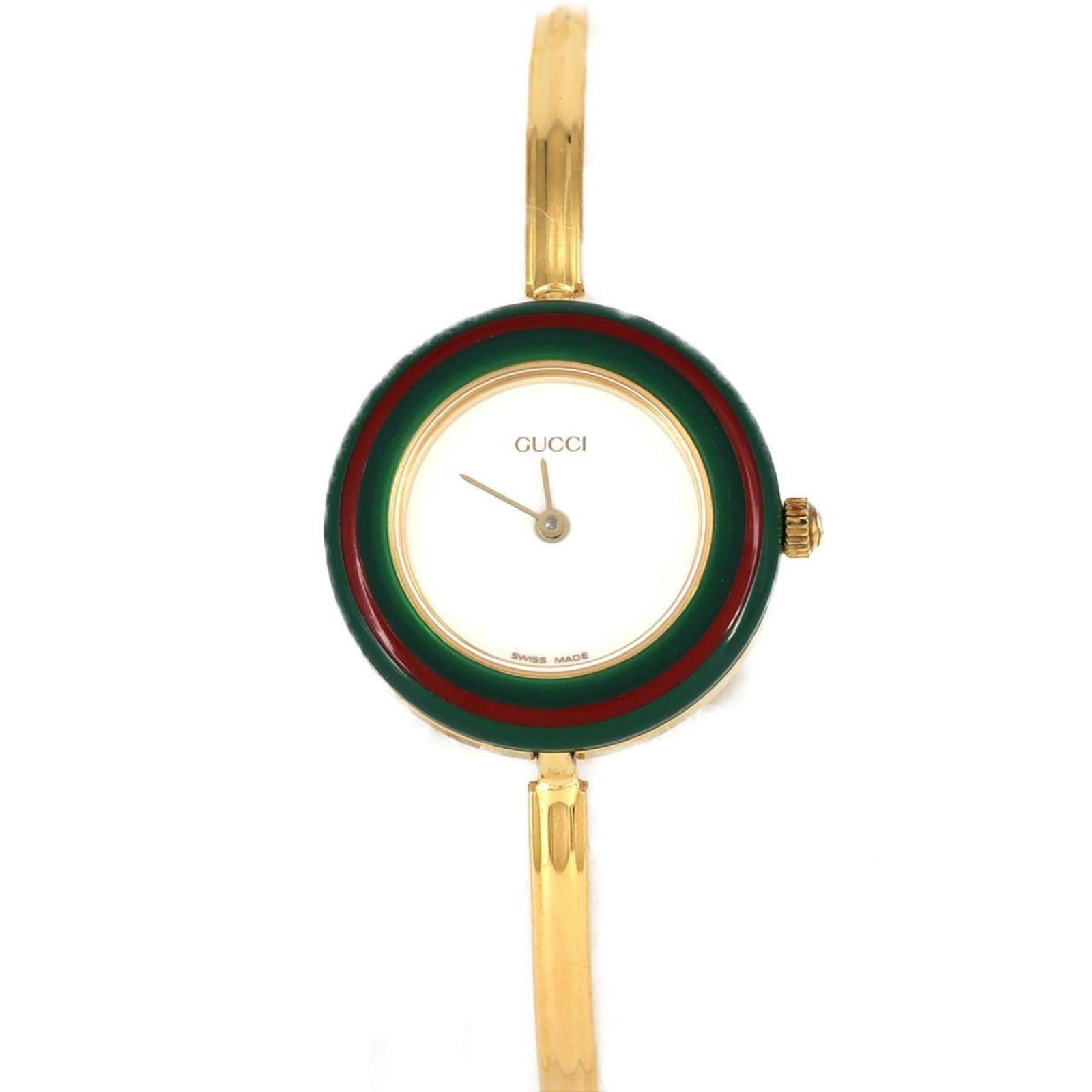Wristwatch Gucci: Wristwatch Gucci A stunning Gucci gold plated wristwatch, boasting a sleek 26mm white dial and elegant gold plated band, adds a touch of luxury to any outfit. With its classic design and premium mater