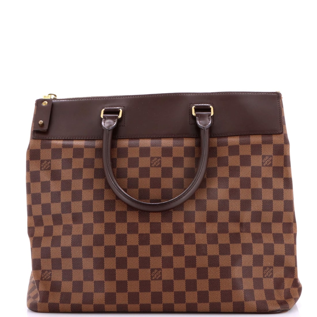 Louis Vuitton Damier PM Greenwich Travel Bag: Louis Vuitton Damier PM Greenwich Travel Bag Experience the timeless elegance of Louis Vuitton's iconic Damier PM Greenwich Travel Bag, crafted from durable canvas-coated leather and boasting a rich b