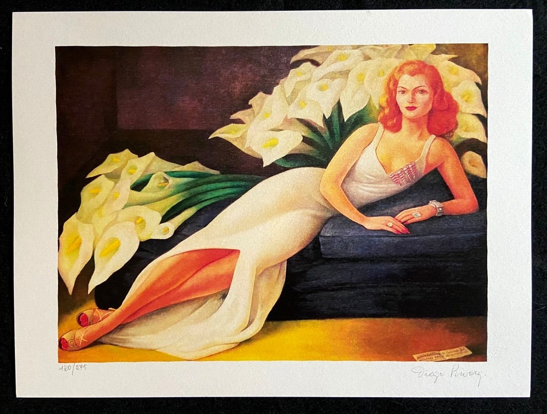 Diego Rivera Lithograph # (Frida Kahlo): Diego Rivera Lithograph # (Frida Kahlo) A rare opportunity to own a piece of art history, this 1986 lithograph by Diego Rivera is a stunning portrait of Natasha Gelman, one of the artist's muses and