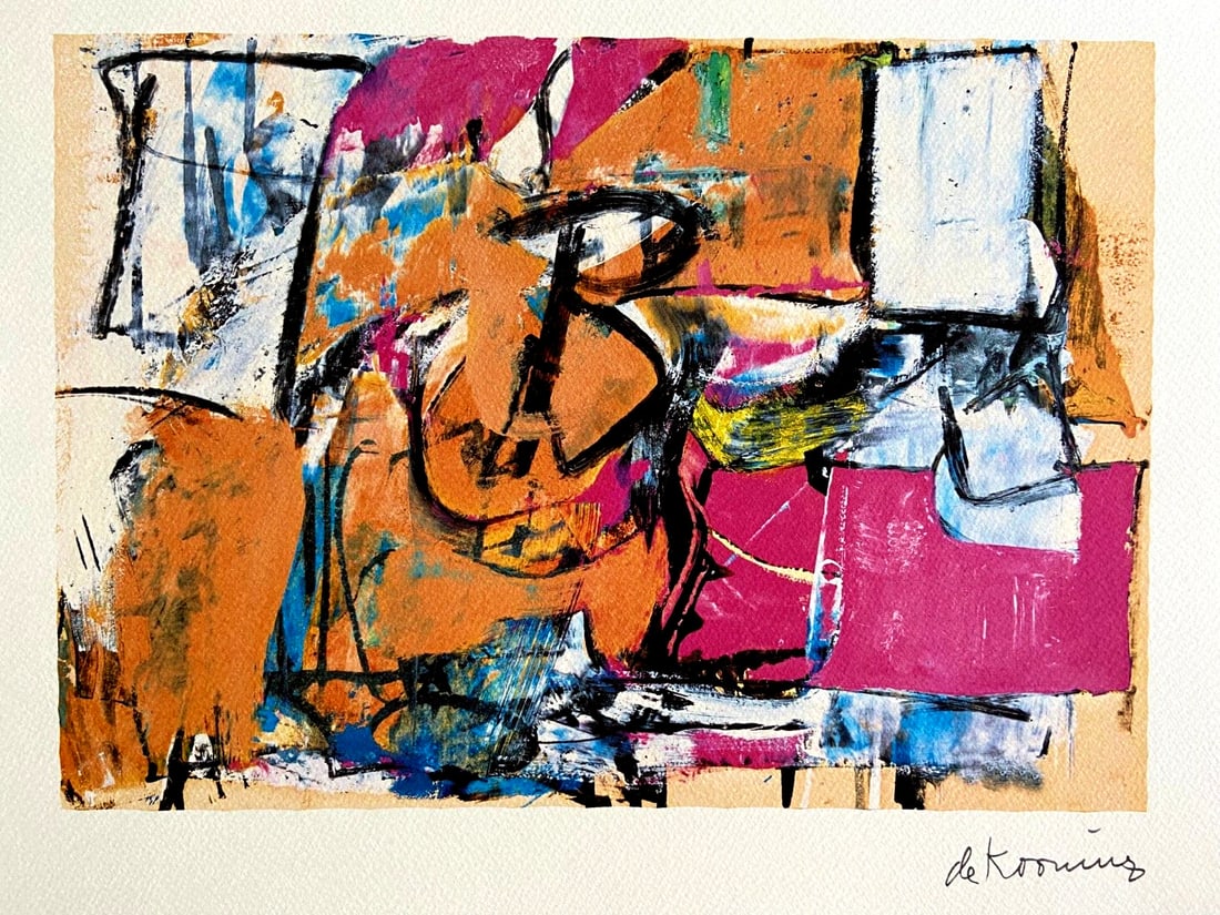 Museum Willem De Kooning Lithograph Numbered Guggenheim: Museum Willem De Kooning Lithograph Numbered Guggenheim A rare opportunity to own a piece of art history, this 1982 lithograph by Willem De Kooning, titled "Sitting room", is one of only 250 hand-numb