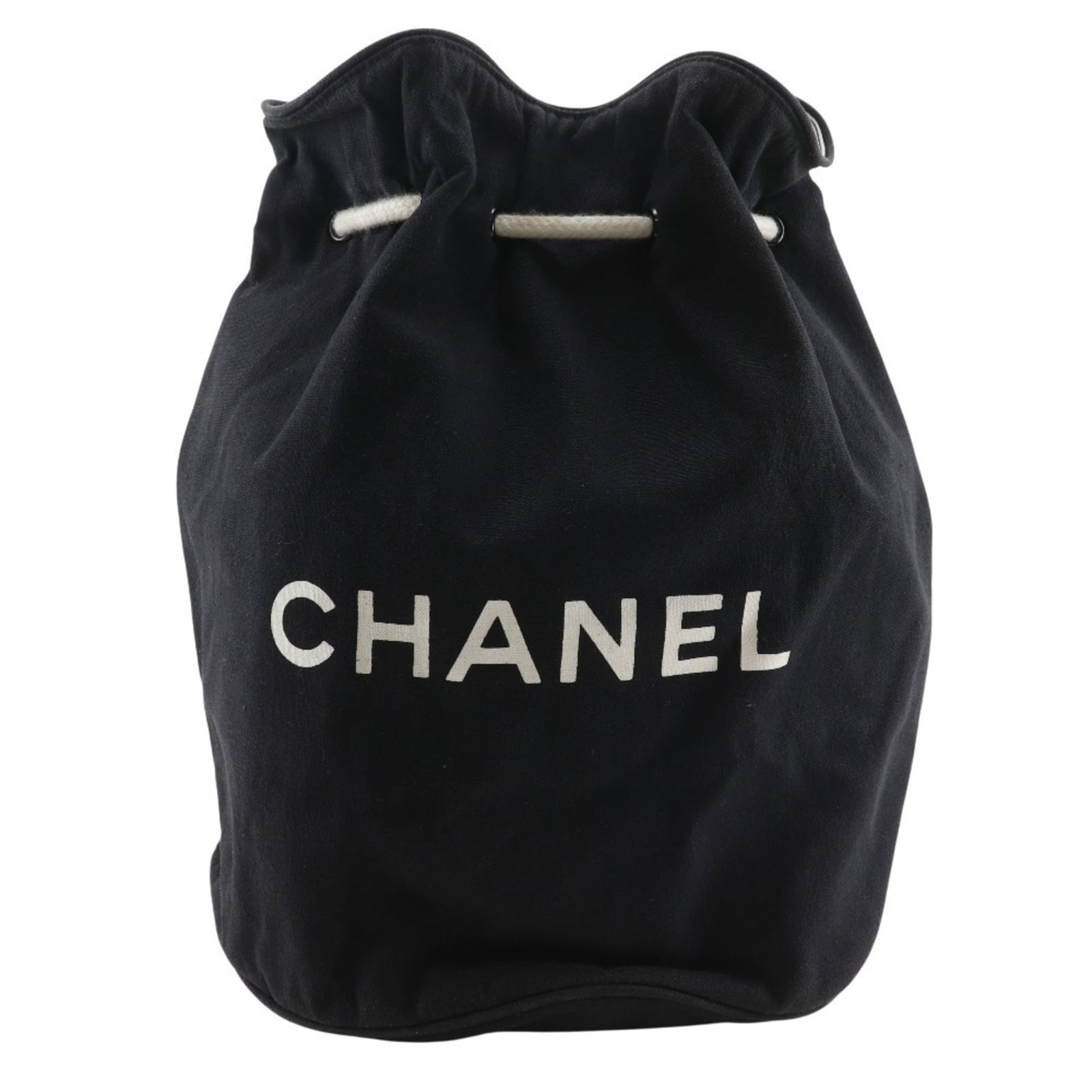 Chanel Shoulder Bag in Cotton: Chanel Shoulder Bag in Cotton A chic and timeless Chanel shoulder bag, crafted from high-quality cotton, boasts a sleek black design that exudes sophistication. With its spacious interior and adjustab