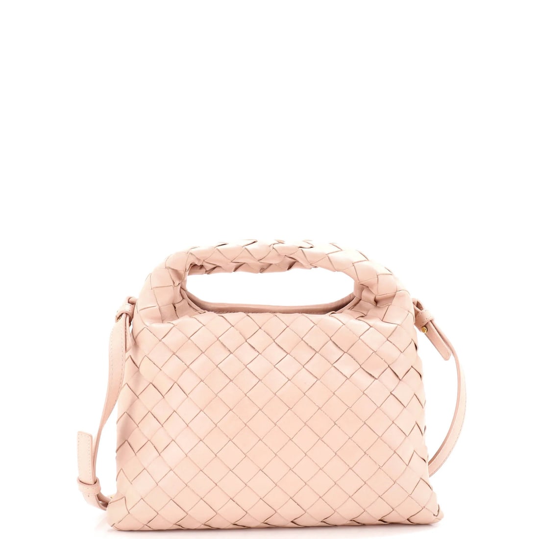 Bottega Veneta Mini Intrecciato Nappa Hop Top Handle Bag: Bottega Veneta Mini Intrecciato Nappa Hop Top Handle Bag Experience the timeless elegance of Bottega Veneta's Mini Intrecciato Nappa Hop Top Handle Bag, boasting the iconic interwoven leather pattern