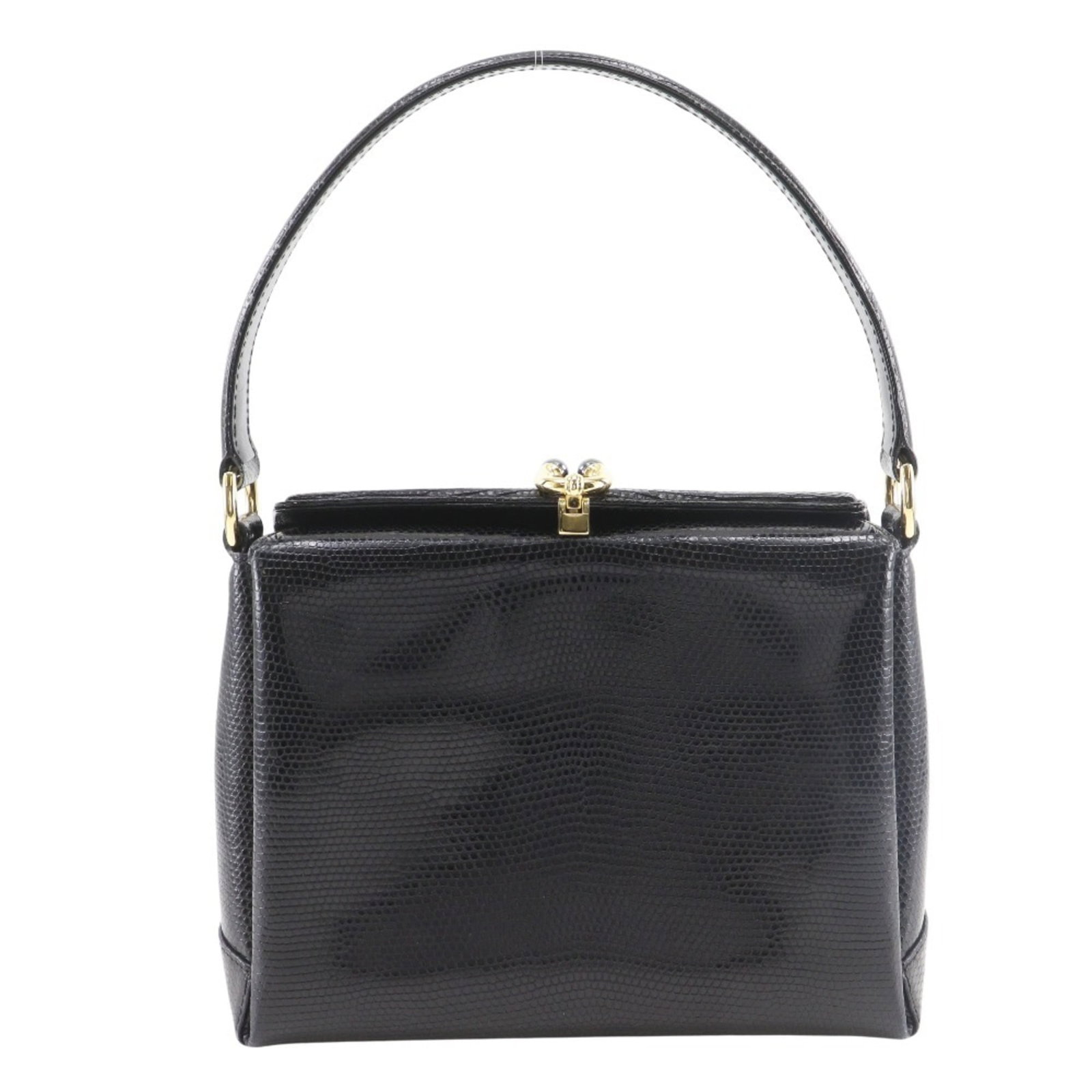 Gucci Leather Handbag: Gucci Leather Handbag A sleek and sophisticated Gucci leather handbag, this classic black embossed design exudes timeless elegance with its high-quality leather construction and subtle scratches that