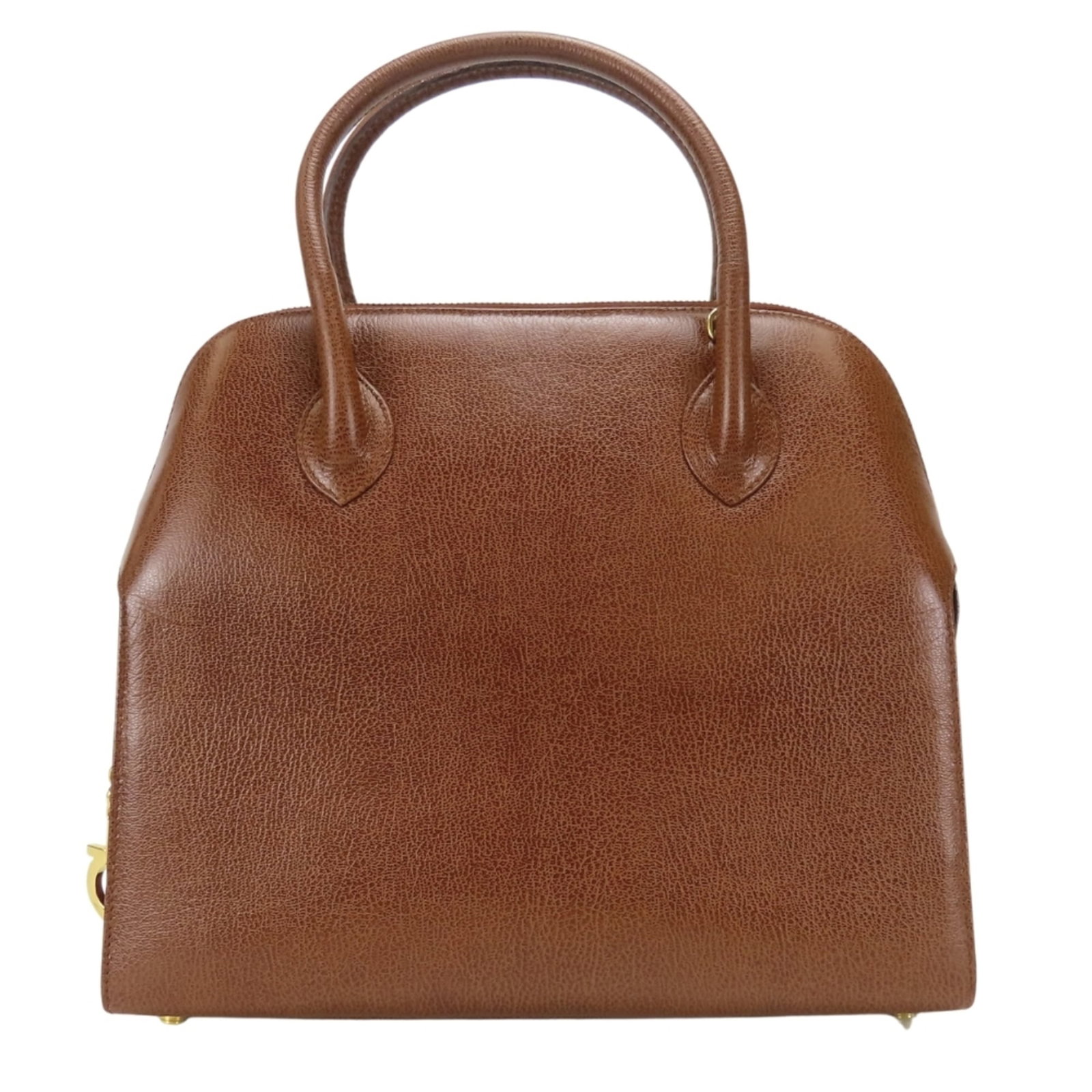 Salvatore Ferragamo Leather Handbag: Salvatore Ferragamo Leather Handbag A timeless brown leather handbag from Salvatore Ferragamo, boasting classic design and exceptional craftsmanship. With its spacious interior and sturdy construction