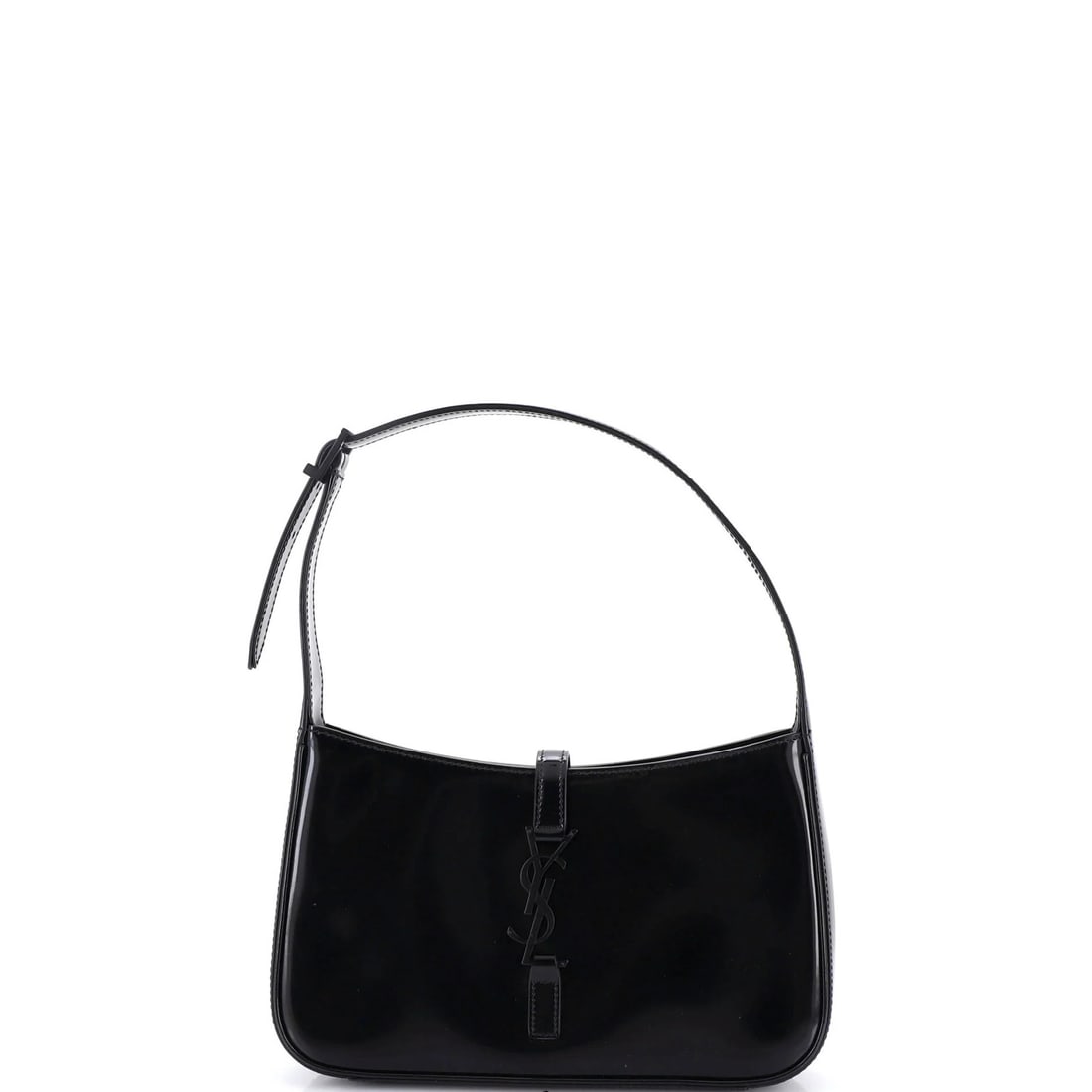 Small Saint Laurent Le 5 a 7 Hobo Patent: Small Saint Laurent Le 5 a 7 Hobo Patent A sleek and sophisticated Saint Laurent Le 5 a 7 Hobo Patent in black patent leather, boasting a classic design with clean lines and subtle hardware details. W