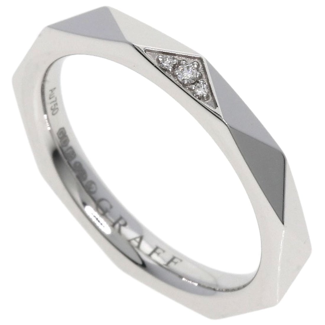 GRAFF Laurence Signature Band Diamond Ring K18 White Gold: GRAFF Laurence Signature Band Diamond Ring K18 White Gold Experience the luxury of GRAFF's Laurence signature band, where sleek sophistication meets timeless elegance. Crafted from K18 white gold and