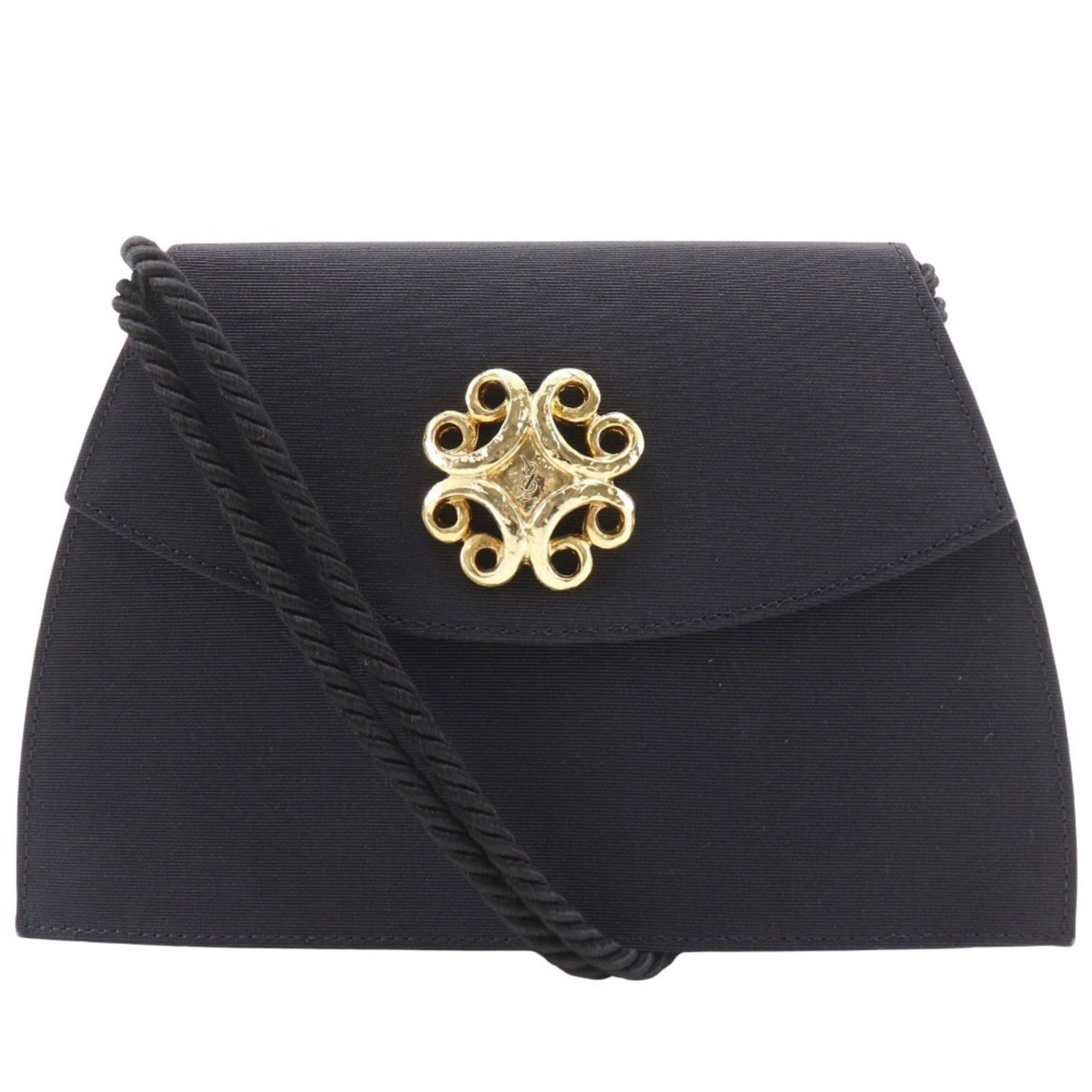 Yves Saint Laurent Cotton Shoulder Bag: Yves Saint Laurent Cotton Shoulder Bag A timeless piece from the iconic Yves Saint Laurent brand, this black cotton shoulder bag boasts a sleek design and classic silhouette that exudes effortless chi