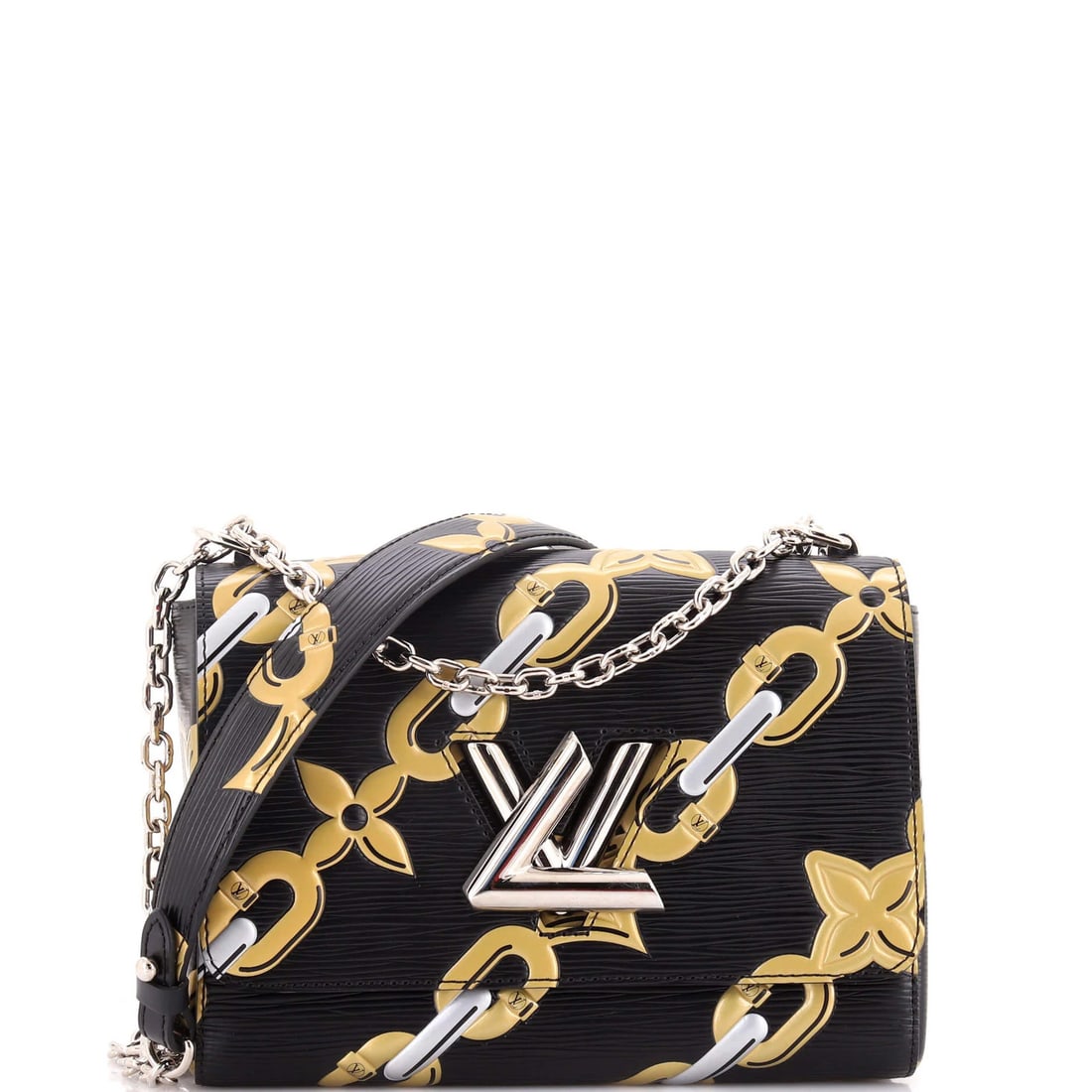 Louis Vuitton Twist Handbag - Limited Edition Print Epi Leather MM: Louis Vuitton Twist Handbag - Limited Edition Print Epi Leather MM Experience the epitome of luxury with this stunning Louis Vuitton Twist Handbag, crafted from rich Epi leather and boasting a sleek b