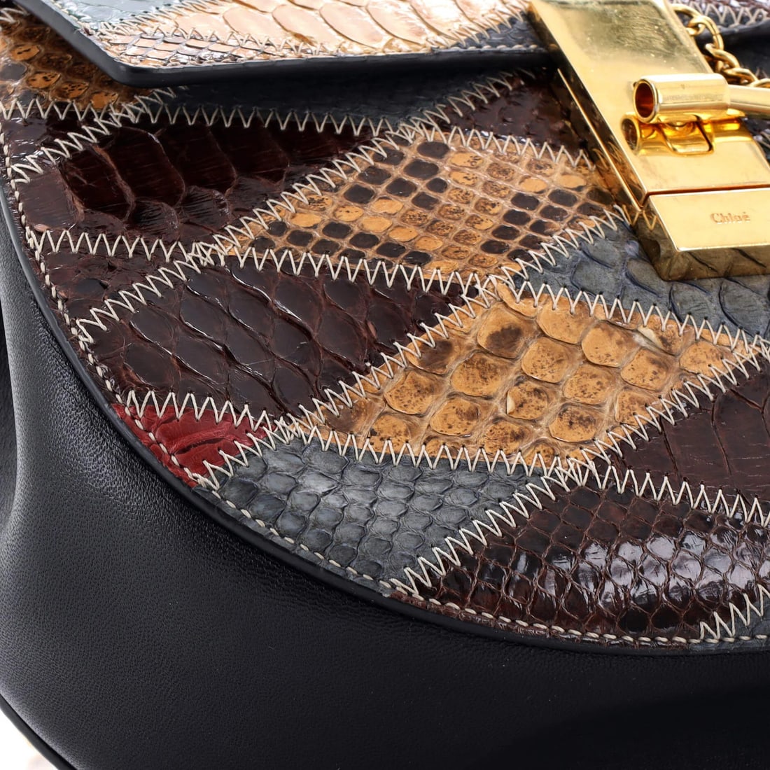 Chloe Drew Small Python Crossbody Bag - 6