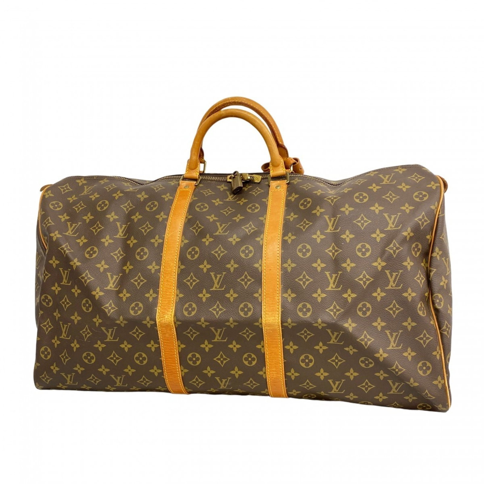 Bag Louis Vuitton Boston: Bag Louis Vuitton Boston A pre-owned Louis Vuitton Boston bag in rich brown leather, boasting the iconic monogram pattern and signature LV logo. With its spacious interior and sturdy construction,