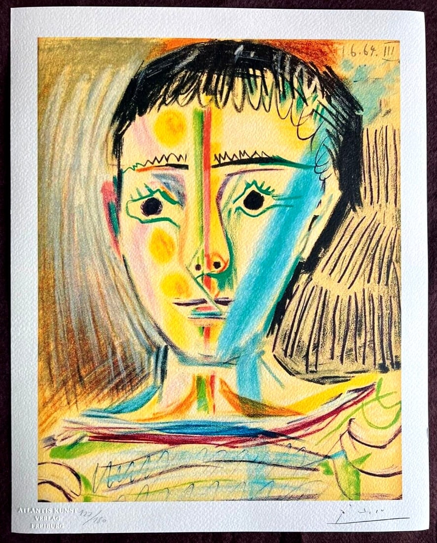 Pablo Picasso Lithograph 'Boy' (Numbered A): Pablo Picasso Lithograph 'Boy' (Numbered A) Own a piece of art history with Pablo Picasso's iconic lithograph 'Boy', created in 1978. This numbered, handmade print is a testament to the artist's cubis