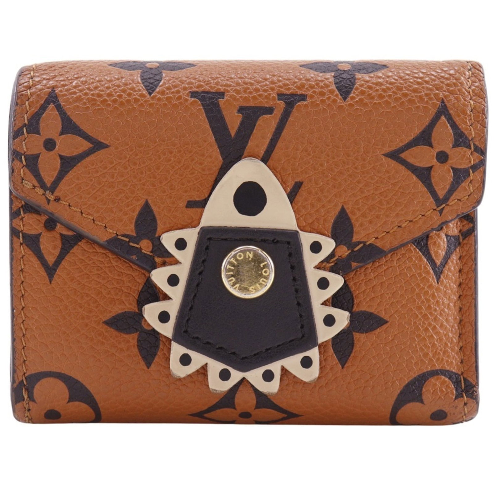 Louis Vuitton Tri-Fold Wallet with Monogram Empreinte: Louis Vuitton Tri-Fold Wallet with Monogram Empreinte A timeless piece of luxury, this Louis Vuitton tri-fold wallet boasts the iconic Monogram Empreinte pattern in rich brown hues. With its classic