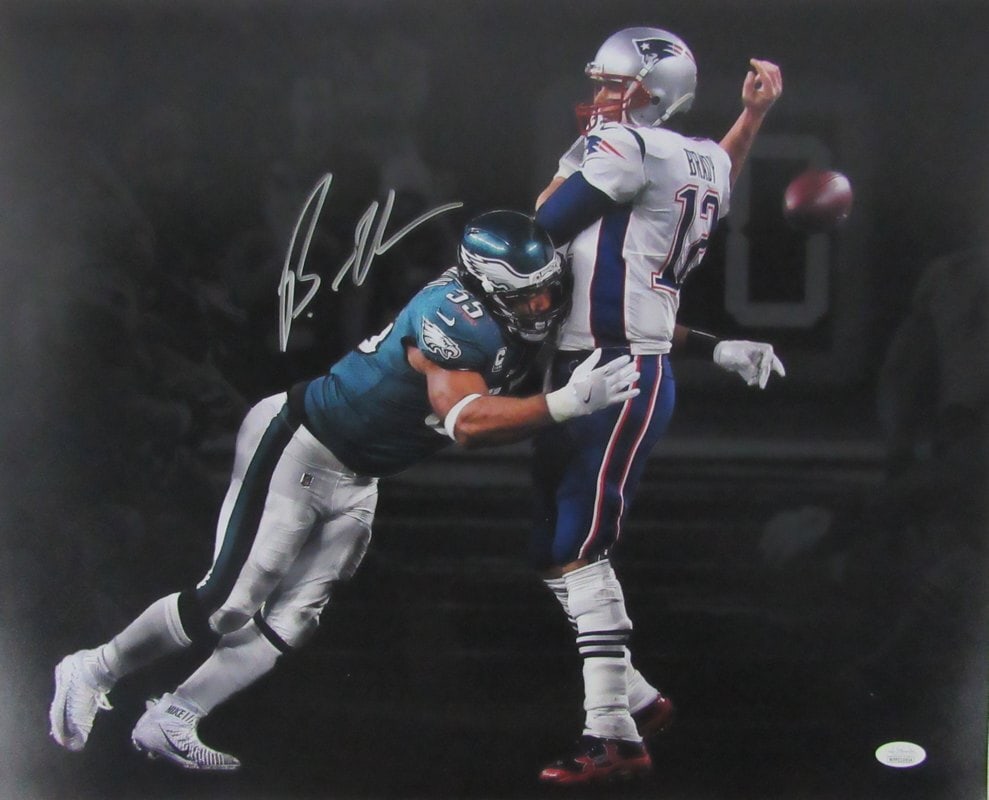 Brandon Graham Eagles Super Bowl Sack Signed 16x20 Photo (JSA 140853): Brandon Graham Eagles Super Bowl Sack Signed 16x20 Photo (JSA 140853) Get ready to relive the excitement of Super Bowl LII with this incredible 16x20 photo featuring Brandon Graham, the Eagles' domina