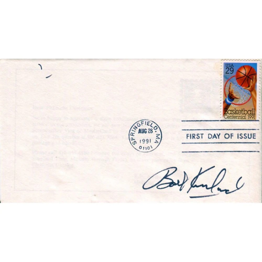Cover Bob Kurland Autographed First Day: Cover Bob Kurland Autographed First Day Get ready to own a piece of baseball history with this autographed Bob Kurland First Day Cover! This rare collectible is signed in black ink by the legendary pi