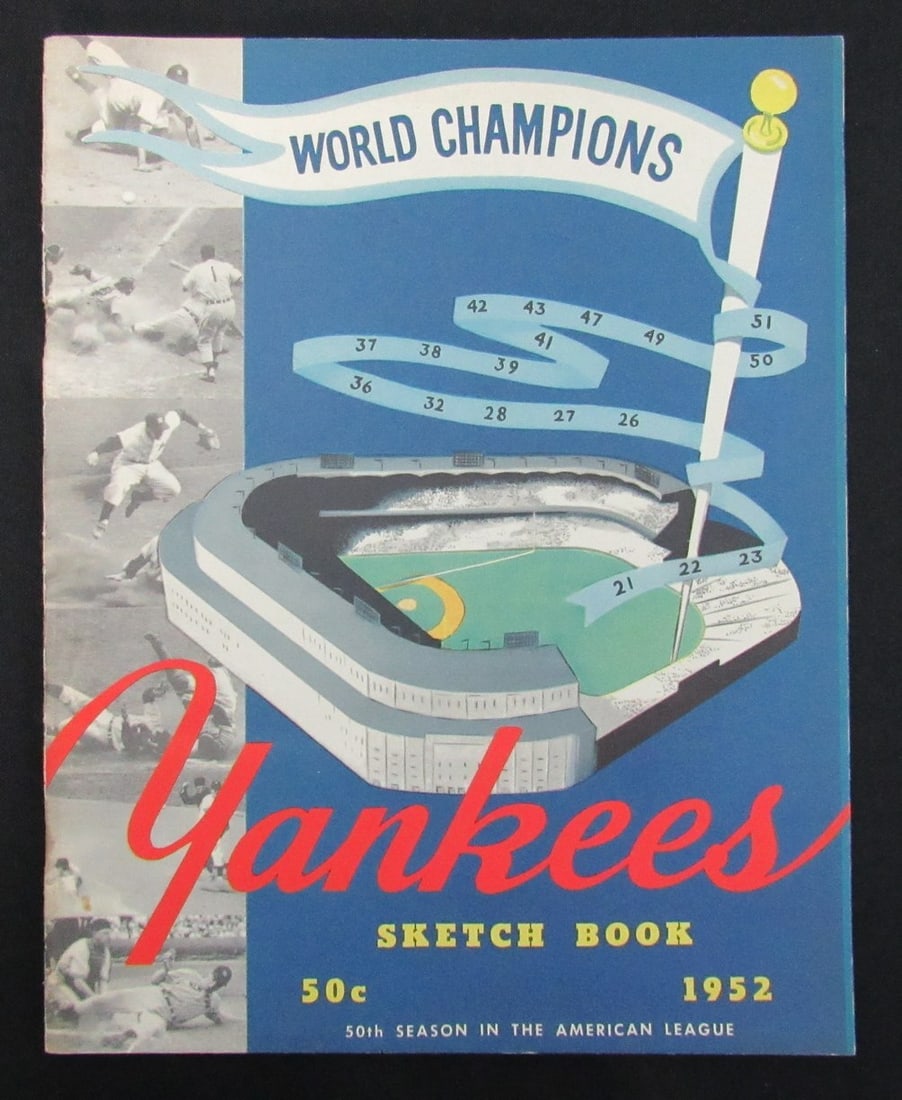 186196 1952 New York Yankees World Champions Sketch Book: 186196 1952 New York Yankees World Champions Sketch Book Be the ultimate Yankees historian with this 1952 New York Yankees World Champions sketch book, signed by the team, making it a truly unique and