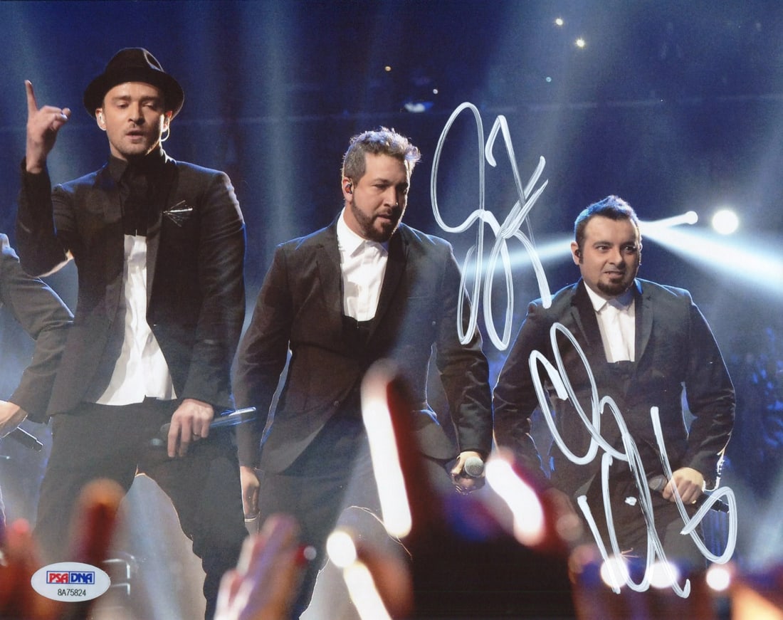 Joey Fatone & Chris Kirkpatrick Autographed NSYNC 8x10 Concert Photo (PSA) (1 of 1)