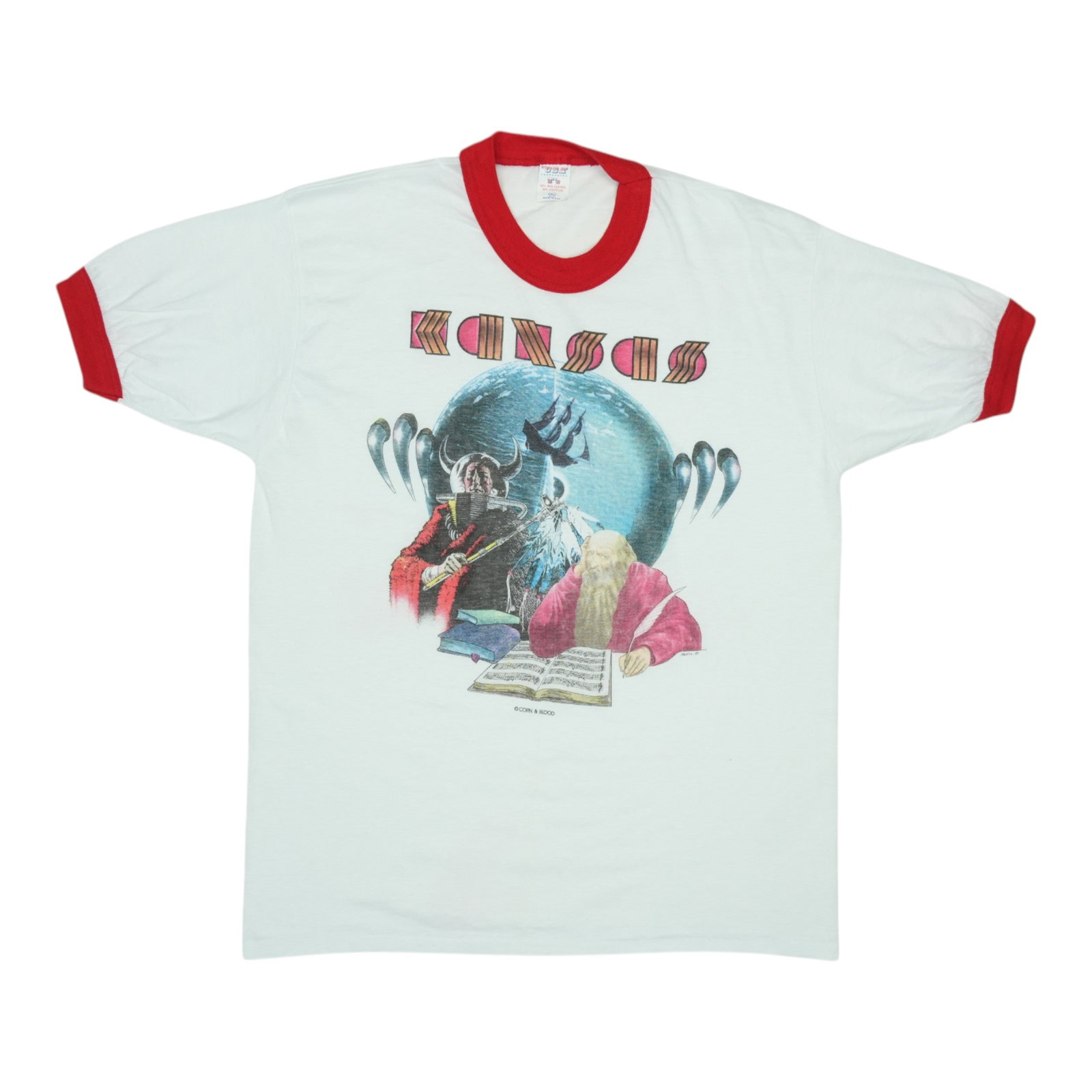 Shirt 1970s Kansas: Shirt 1970s Kansas Get ready to rock the decade with this authentic 1970s Kansas shirt, boasting vibrant front and back graphics that scream nostalgia. Made from high-quality 50/50 poly/cotton blend,