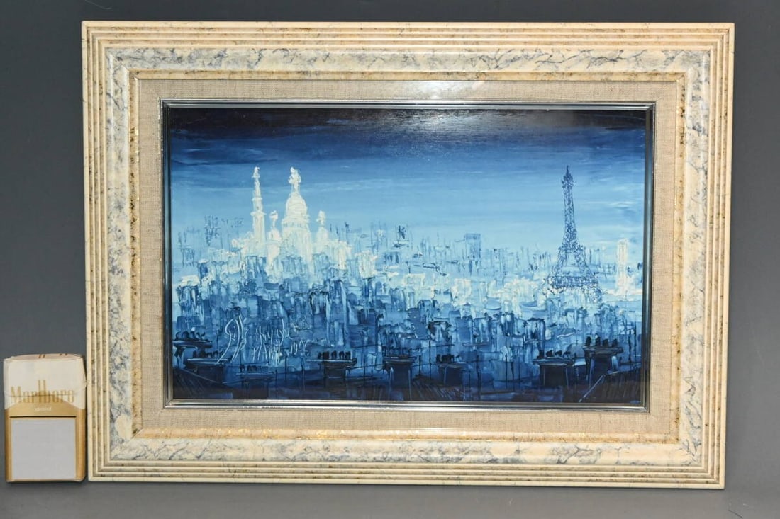 Gilles Huyghe, Paris 1997, Blue Montmartre, Signed Original Oil Painting, France: Gilles Huyghe, Paris 1997, Blue Montmartre, Signed Original Oil Painting, France Experience the vibrant streets of Paris at night, captured in breathtaking detail by French artist Gilles Huyghe. This