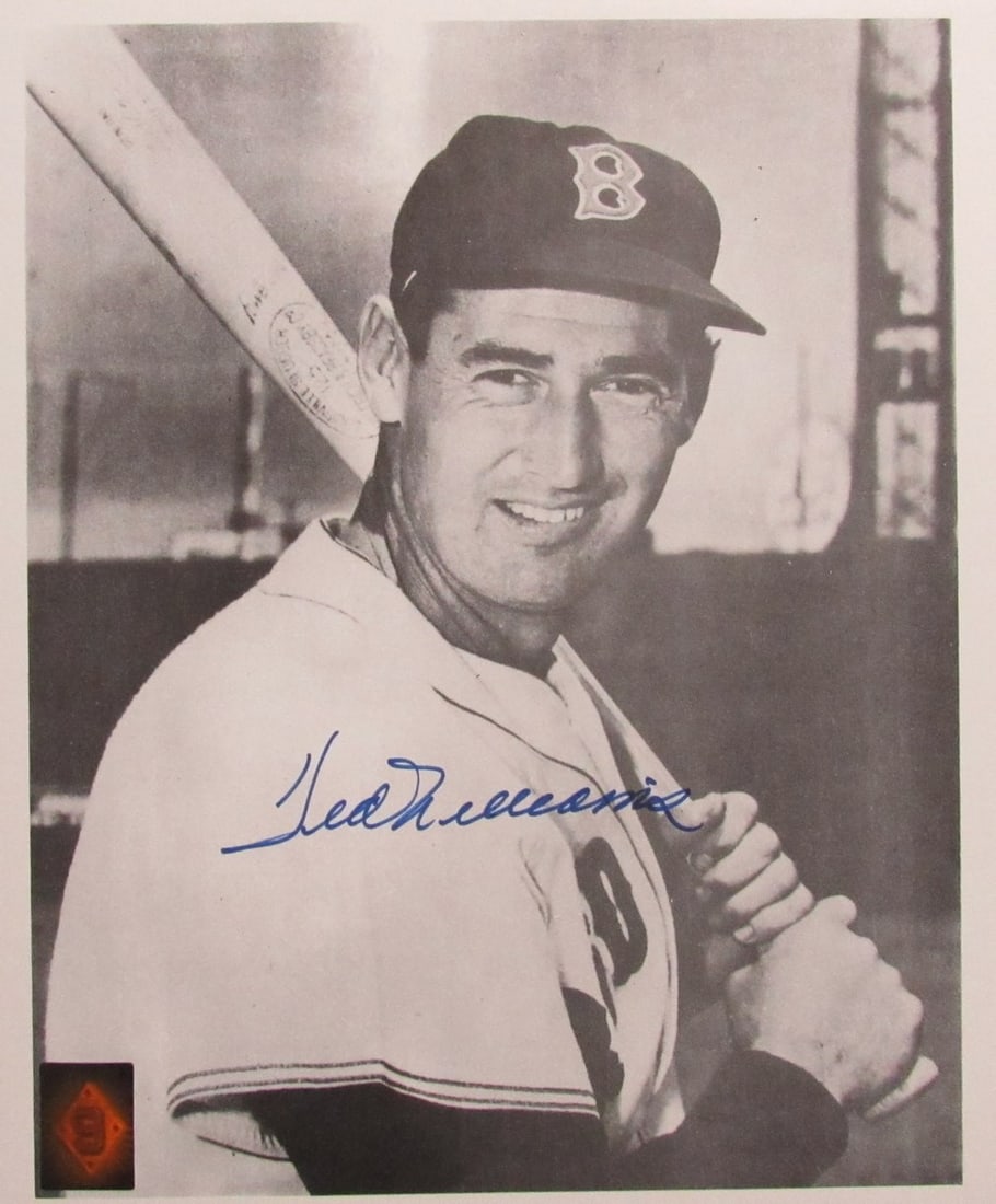 Ted Williams HOF Signed 11x14 Photo with Green Diamond Hologram (TWF): Ted Williams HOF Signed 11x14 Photo with Green Diamond Hologram (TWF) Own a piece of baseball history with this incredible 11x14 signed photo of the legendary Ted Williams, Hall of Famer and two-time