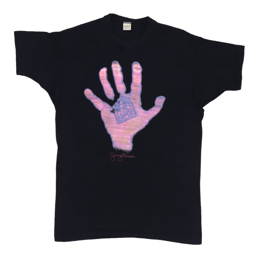 Shirt 1973 George Harrison Living In The Material World: Shirt 1973 George Harrison Living In The Material World Get ready to rock with this iconic 1973 vintage George Harrison Living In The Material World shirt, featuring bold front and back graphics that