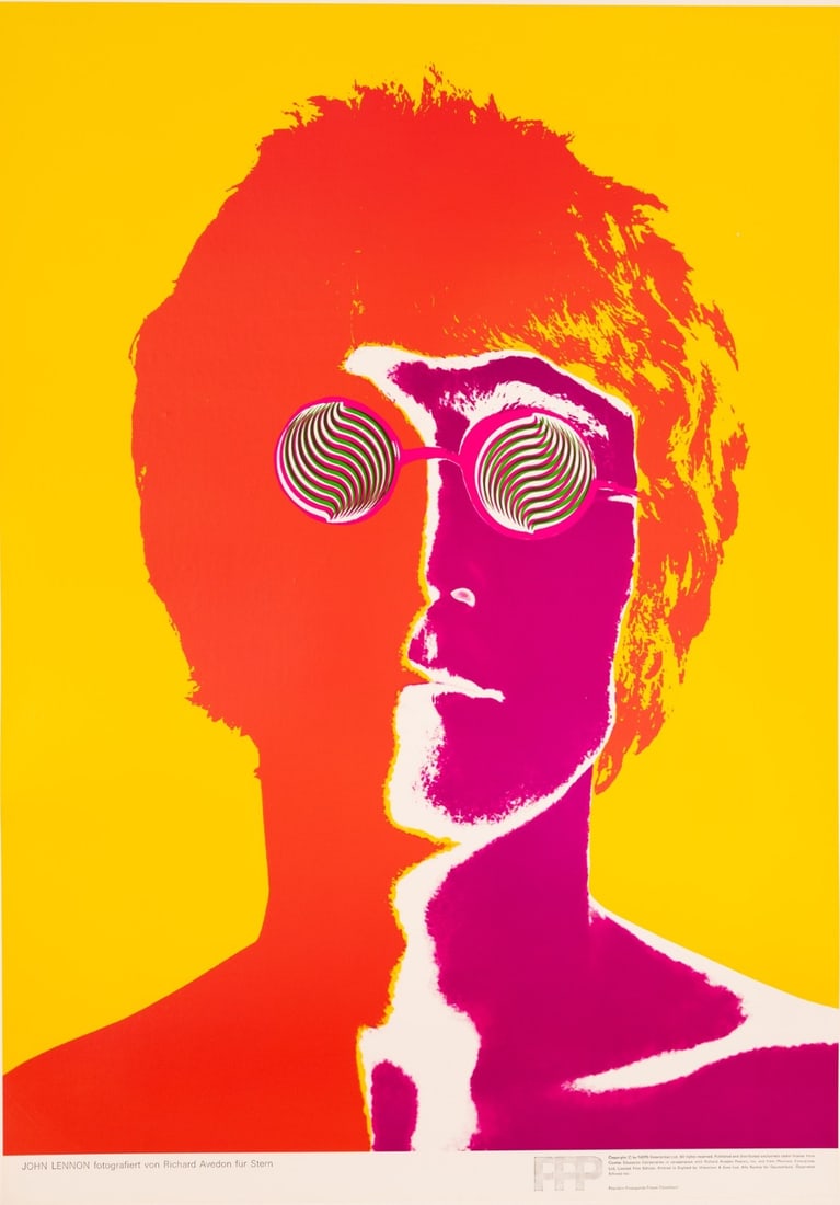 Linen John Lennon By Richard Avedon Beatles Poster 1967 Printing On: Linen John Lennon By Richard Avedon Beatles Poster 1967 Printing On Experience the iconic Pop Art style of Richard Avedon in this rare 1967 print of John Lennon, part of the legendary Beatles series.