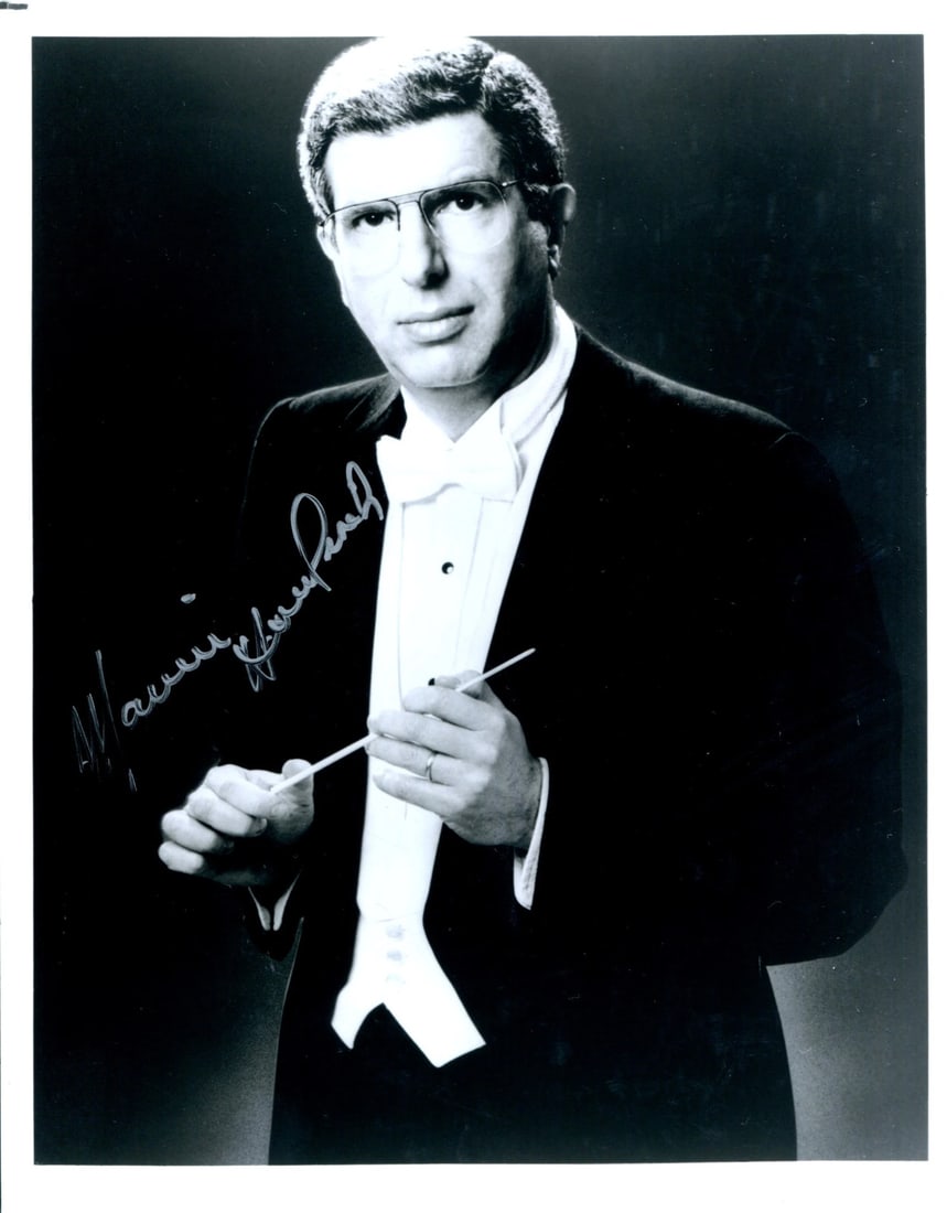 Photo Marvin Hamlisch Autographed B&W Celebrity 8x10: Photo Marvin Hamlisch Autographed B&W Celebrity 8x10 Meet the legendary composer Marvin Hamlisch, captured in a rare and authentic 8x10 black and white photo, signed with his personal touch in silver