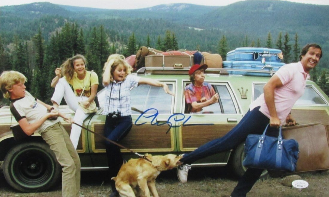 175868 Chevy Chase Autographed 12x20 Photo "Vacation" JSA: 175868 Chevy Chase Autographed 12x20 Photo "Vacation" JSA Get ready to capture a piece of Hollywood history with this incredible 175868 Chevy Chase Autographed 12x20 Photo, officially authenticated by