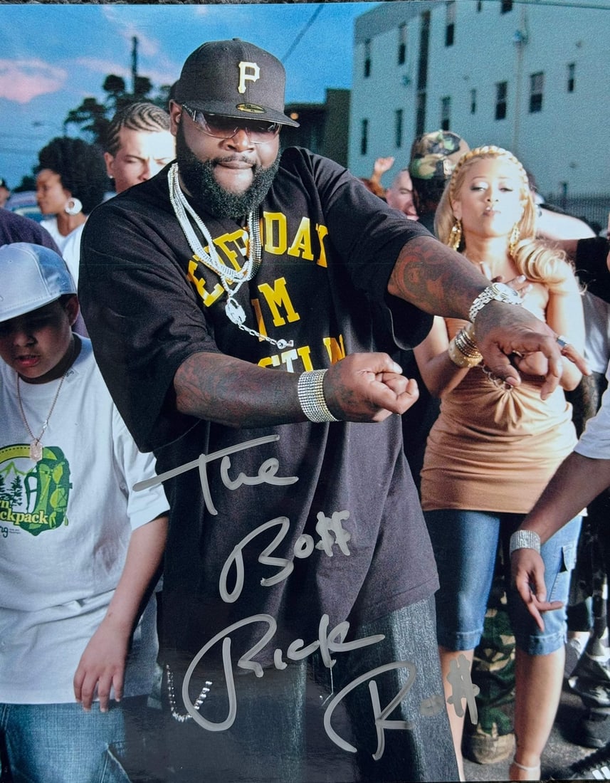 Photo Rick Ross Autographed 8x10 Celebrity: Photo Rick Ross Autographed 8x10 Celebrity Get ready to showcase your love for Rick Ross with an authentic 8x10 celebrity photo signed by the legendary rapper himself! This beautifully inscribed photo