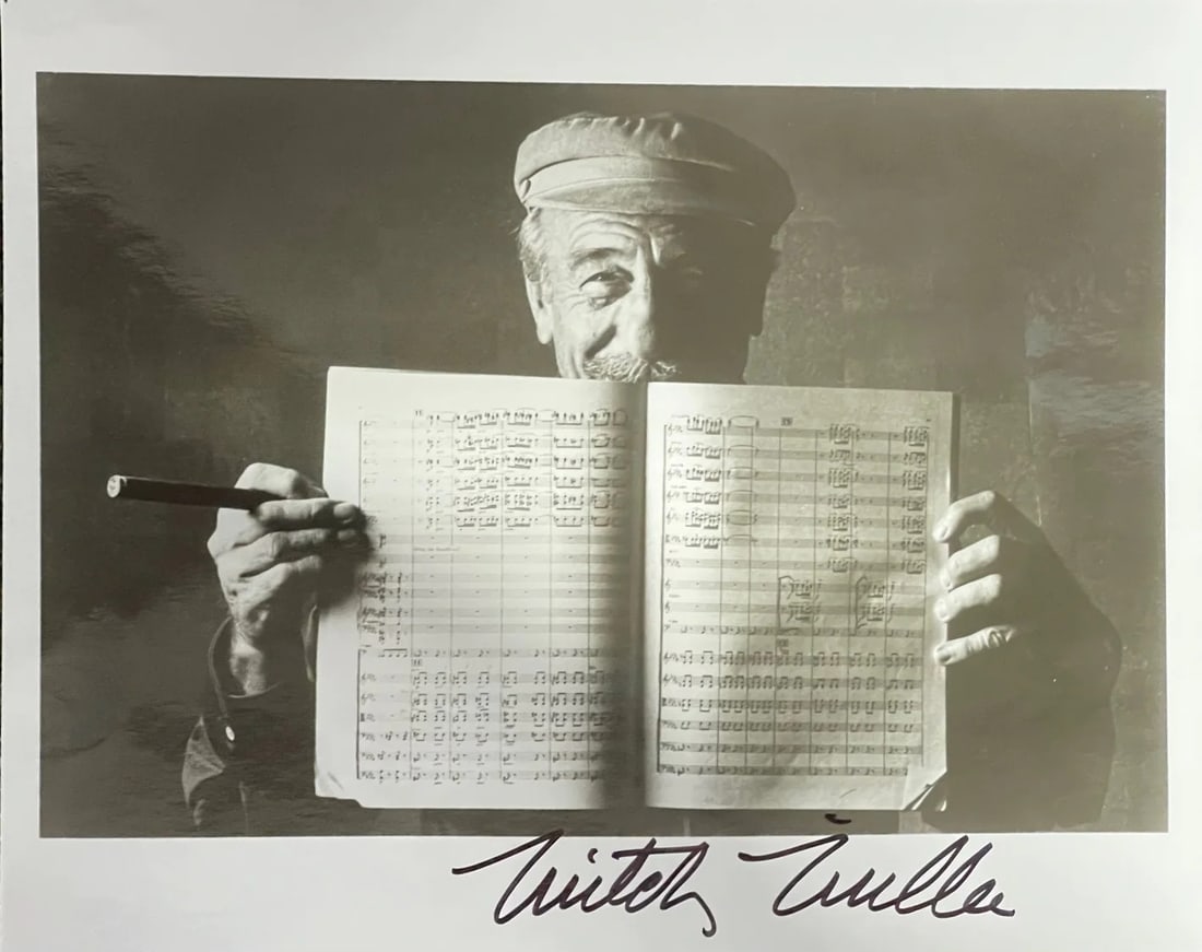 Photo Mitch Miller Autographed 8x10 Celebrity: Photo Mitch Miller Autographed 8x10 Celebrity Meet the iconic Mitch Miller, captured in a rare and authentic 8x10 photo signed by the legendary musician himself. This black Sharpie-autographed image i