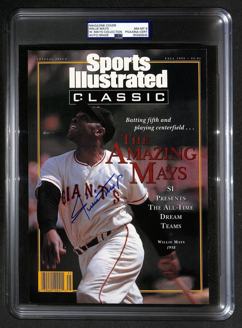 206088 Willie Mays HOF Signed 1992 Sports Illustrated Magazine Cover PSA/ DNA: 206088 Willie Mays HOF Signed 1992 Sports Illustrated Magazine Cover PSA/ DNA Get ready to own a piece of baseball history with the iconic 1992 Sports Illustrated Magazine cover signed by the