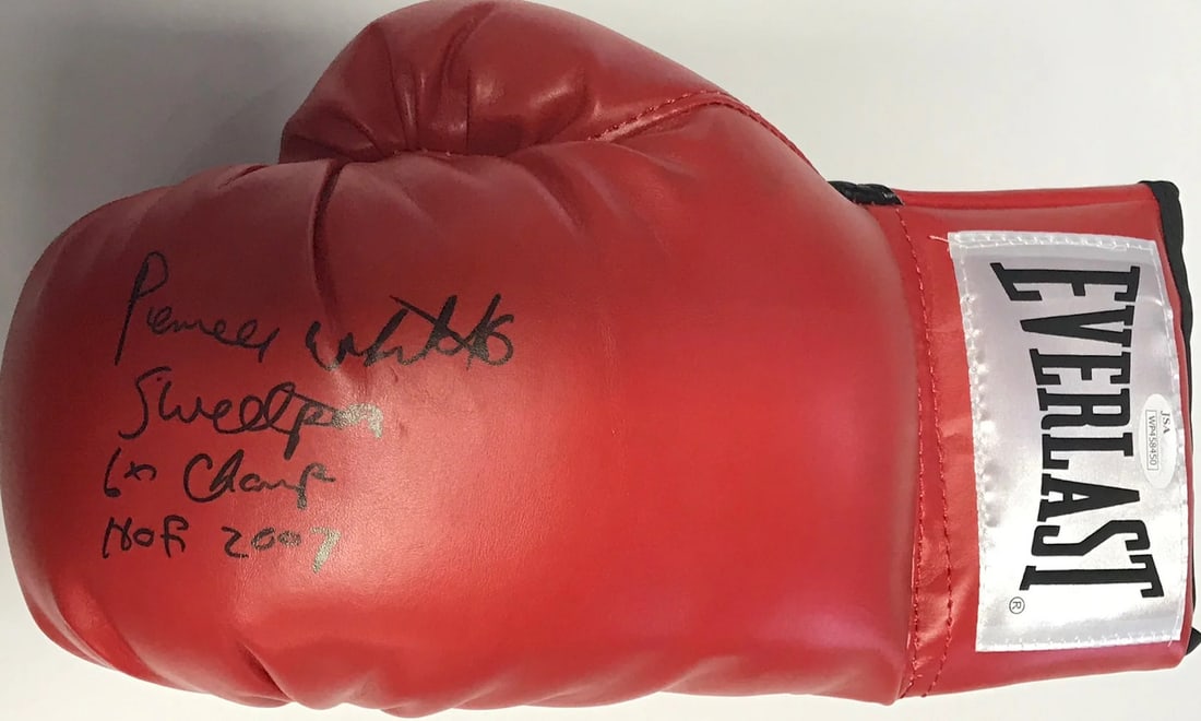 (JSA) Pernell Whitaker Autographed Red Everlast Left Boxing Glove (1 of 1)