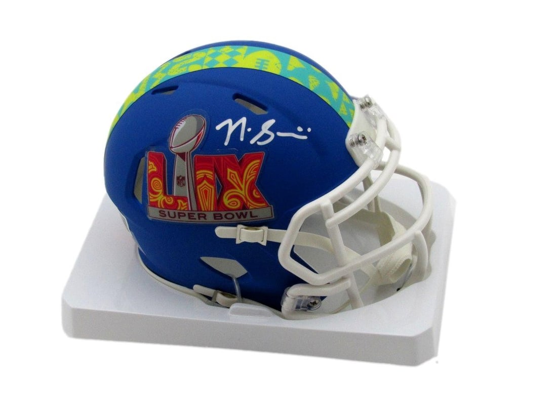 Nick Sirianni Signed Eagles Mini Blue Super Bowl LIX Helmet (BAS 192752): Nick Sirianni Signed Eagles Mini Blue Super Bowl LIX Helmet (BAS 192752) Get ready to show off your Eagles pride with this officially signed mini helmet by head coach Nick Sirianni, who led the team t