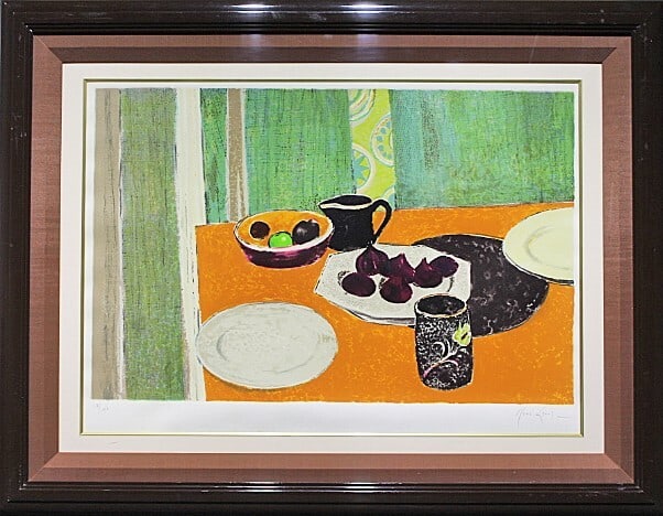 Rene Genis (France), Signed Original Lithograph Print, Framed Still Life: Rene Genis (France), Signed Original Lithograph Print, Framed Still Life Experience the masterful brushstrokes of French artist Rene Genis in this stunning signed original lithograph print, framed to