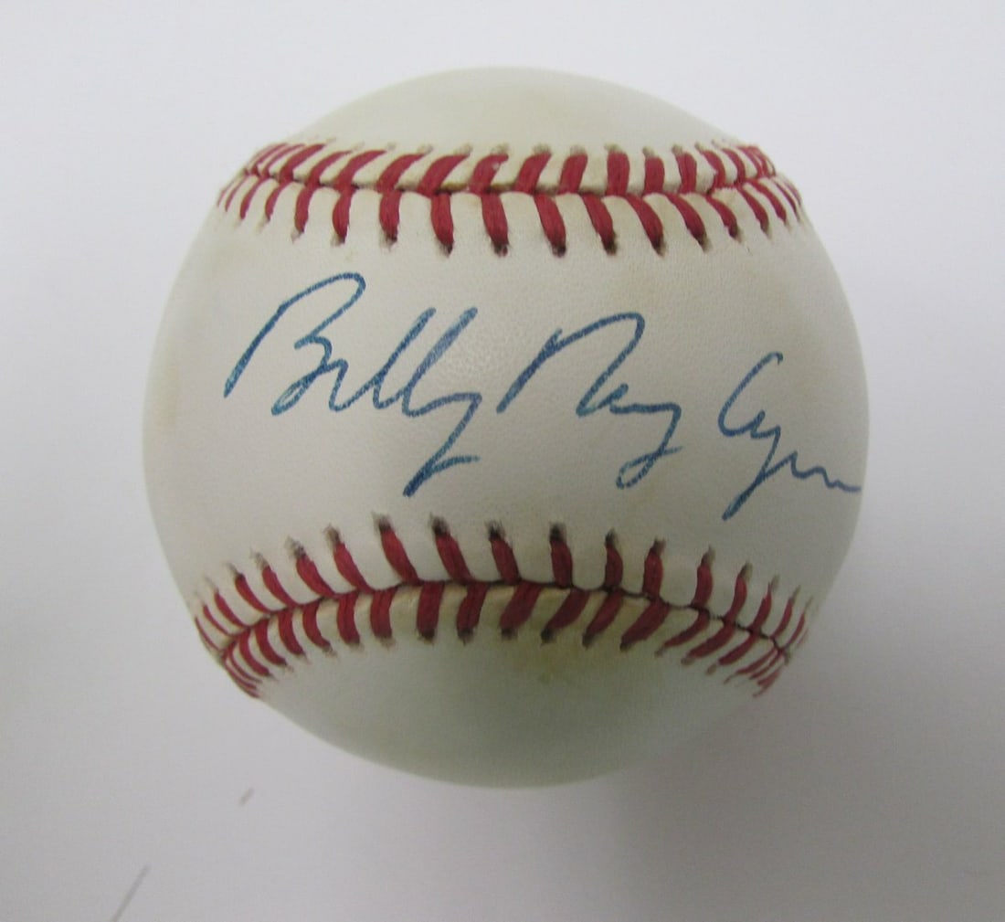 138713 Billy Ray Cyrus Signed/ Autographed OAL Baseball JSA: 138713 Billy Ray Cyrus Signed/ Autographed OAL Baseball JSA Get ready to be autographed by the one and only Billy Ray Cyrus! This authentic, JSA-verified OAL baseball is signed by the country music st