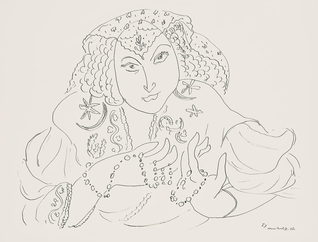 Henri Matisse, Srie I, var. 7 (Duthuit 9), Dessins, Thmes et variations, Lithograph: Henri Matisse, Srie I, var. 7 (Duthuit 9), Dessins, Thmes et variations, Lithograph This exquisite lithograph by Henri Matisse is part of the renowned Dessins, Thmes et Variations folio, published in