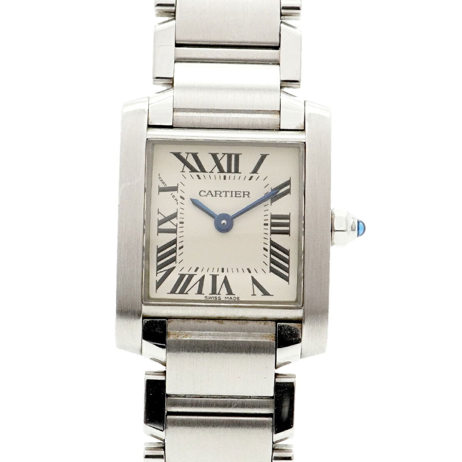 Wristwatch Cartier: Wristwatch Cartier A stunning Cartier wristwatch, this ivory-dialled timepiece boasts classic elegance with its stainless steel band and sleek 20.5mm case diameter. With its timeless design and subtle