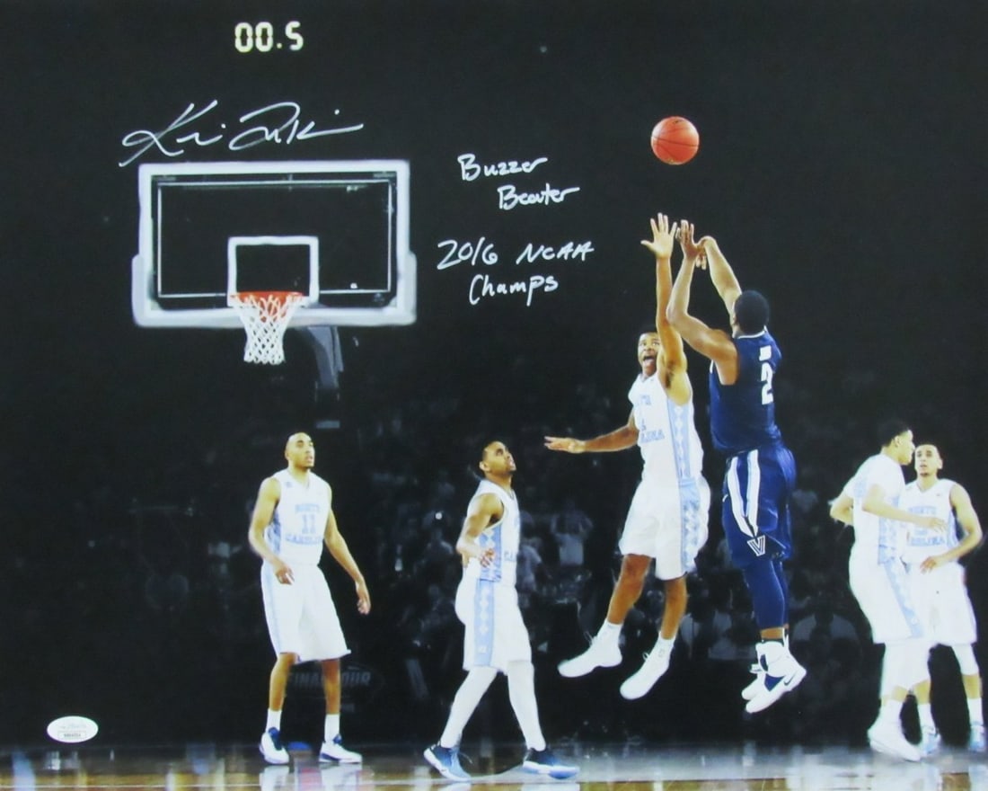 JSA Kris Jenkins Signed16x20 Photo 2016 NCAA Champs Buzzer Beater Villanova: JSA Kris Jenkins Signed16x20 Photo 2016 NCAA Champs Buzzer Beater Villanova Capture the thrilling moment when Kris Jenkins hit the buzzer-beater to lead Villanova to their 2016 NCAA Championship title