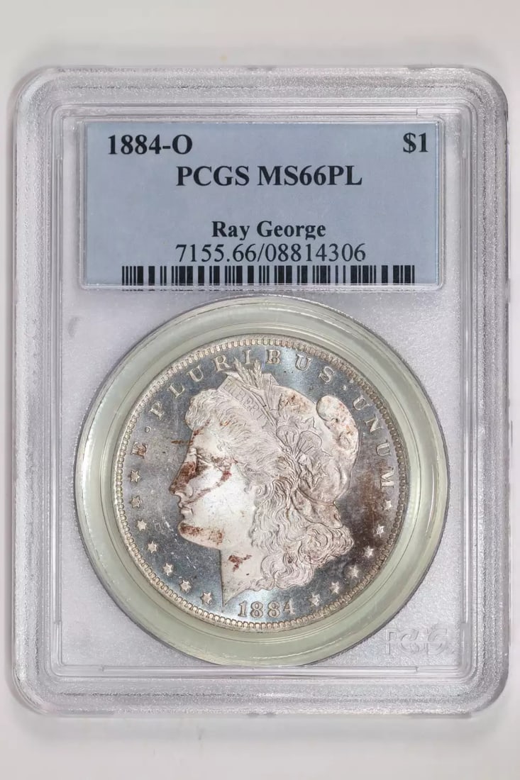 1884-O Morgan Dollar PCGS MS66 Pl: 1884-O Morgan Dollar PCGS MS66 Pl Experience the rare beauty of an 1884-O Morgan Dollar, certified MS66 by PCGS, in stunning uncirculated condition. This highly sought-after coin is a testament to the